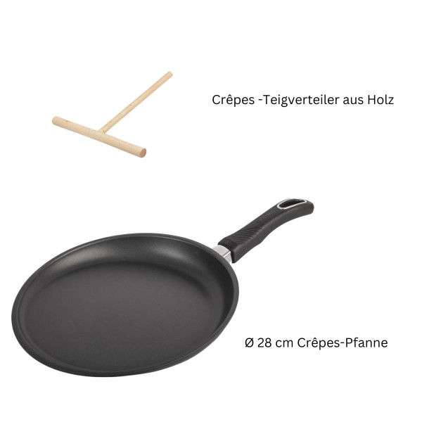 Set Crêpes-Pfanne Ø 28 cm mit Teigverteiler